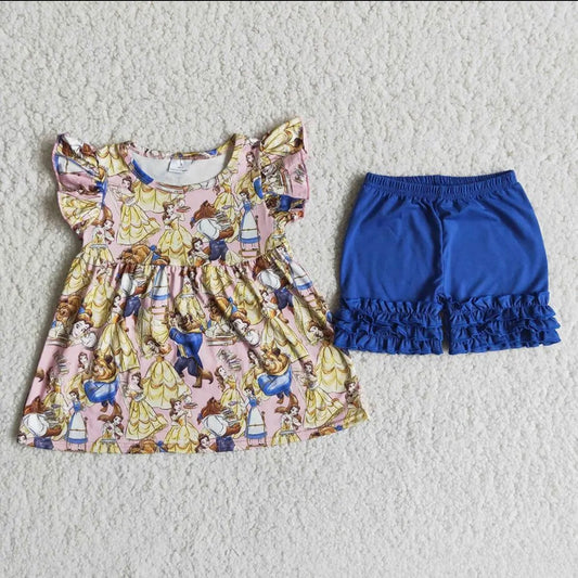 Beauty and the Beast Flutter Sleeve W/ Ruffle Shot Set