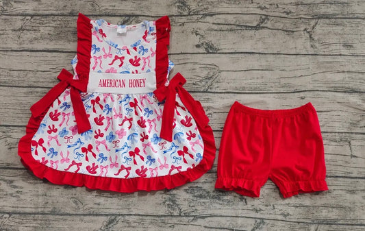 American Honey 4th of July Ruffle Tunic W/ Shorts